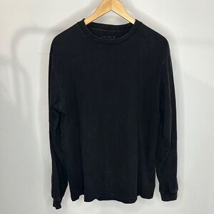 ESNTLS Oversized Washed Black Long Sleeve Shirt